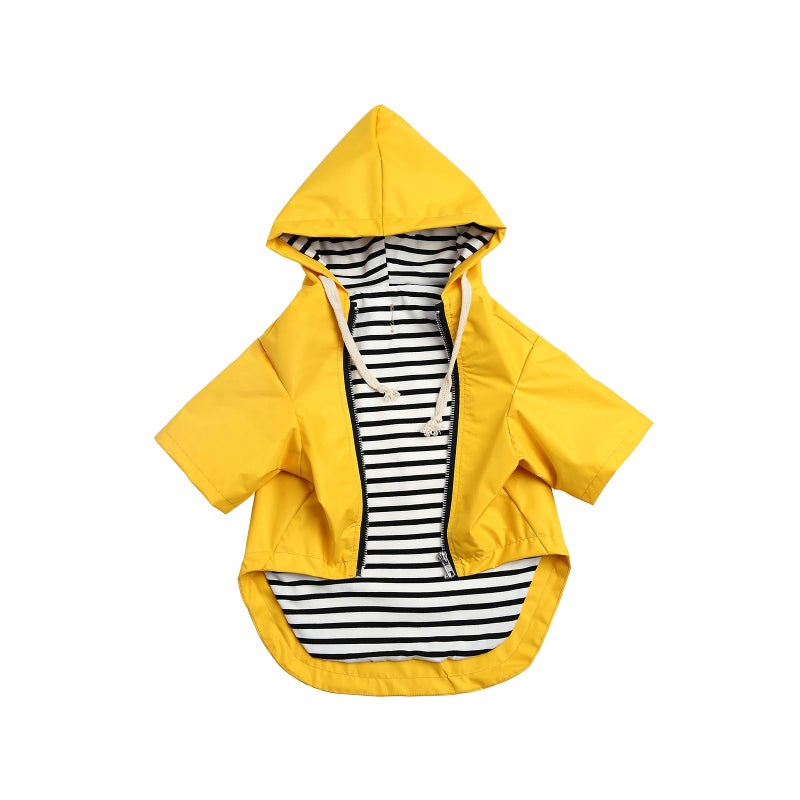 Morezi Dog Raincoat rain Jacket Raincoat Dogs Waterproof Small Medium Breeds Zip Closure Storage Pocket Harness Hole Yellow S - Image 1